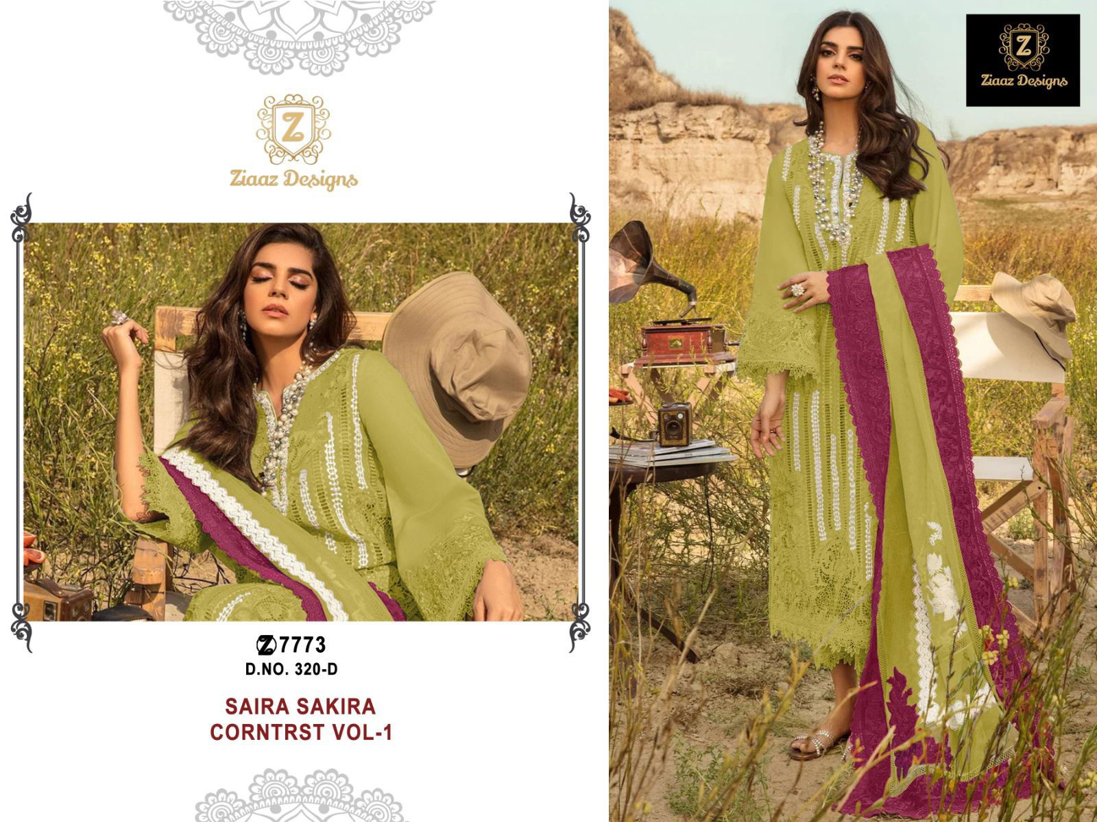 Ziaaz Designs 320 Colours Designer Pakistani Suit Catalog
